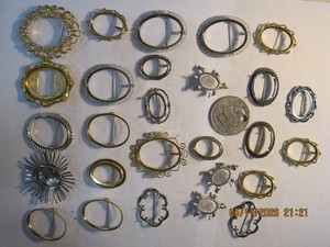 Vintage Lot Of 27 Metal  Brooch CABOCHON MOUNTINGS  Jewelry Making Findings NEW