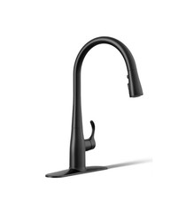 Kohler Simplice 596-BL Matte Black Pull-Down High Arc Single-Handle Faucet