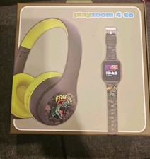 PLAYZOOM 4 GO KIDS Smartwatch Wireless Headphones Dinosaur Bundle Set NEW