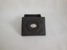 Wedgwood White On Black Jasperware Daisy Box