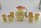 Fenton Burmese Seven Piece Water Set 1990 85th Anniversary Edition - Signed