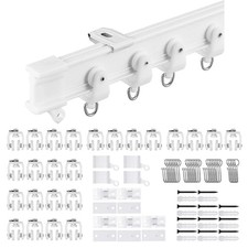 Rieles Para Cortinas Corredizas De Techo 9.8 Ft Curvo Con Rodillos Silenciadores