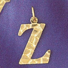 Initial Z Charm Pendant 14k Gold 1 Gram 
