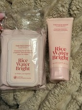 The Face Shop Rice Water Bright Cleansing Wipes 50 Ct  Foaming Cleanser 150 mL