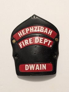 Firefighter Fireman Helmet Badge Leather 
