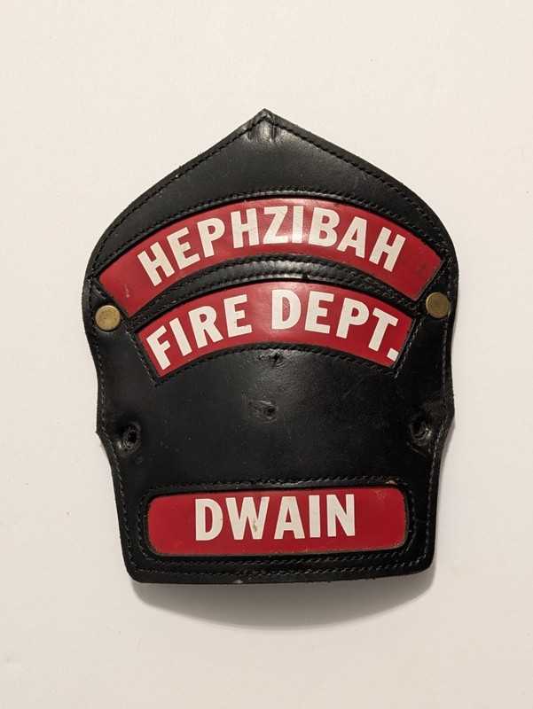 Firefighter Fireman Helmet Badge Leather 