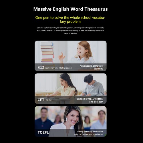 Translator Pen Reading Pen For Dyslexia Text To Speech Device OCR Digital Pe NEW - Afbeelding 8 van 12