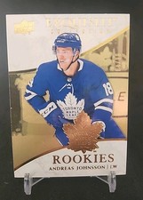 2018-19 UD BD EXQUISITE COLLECTION ROOKIE GOLD #R-AJ ANDREAS JOHNSSON /18