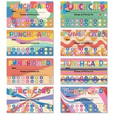 400 Pcs Punch Cards for Classroom Reward Cards Behavior Incentive Loyalty Awa...