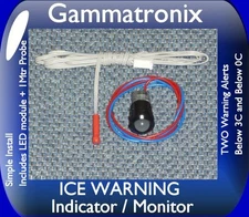 Black Ice Warning LED indicator alarm light low temperature F bike car scooter