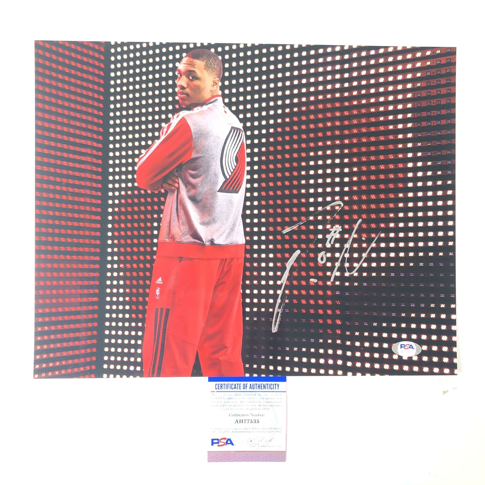 Damian Lillard Autographed Signed 11x14 photo PSA/DNA Portland Trail Blazers 