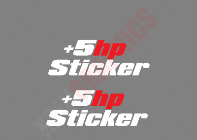+5 HP HORSEPOWER FUNNY WINDOW 2x STICKER VINYL DECAL JDM DOPE FRESH DRIFT 