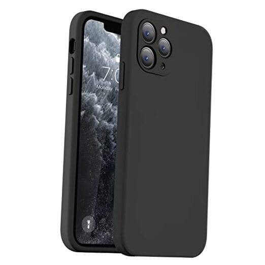 Compatible with iPhone 11 Pro Case, Upgraded Liquid Silicone with [Flat Black