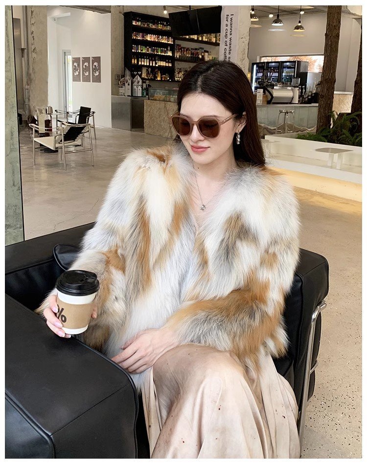 2024 Winter New Fox Fur Long Fur Coat Women's Luxury Thicken 2024 Winter New Fox Fur Long Fur Coat Women's Luxury Thicken
