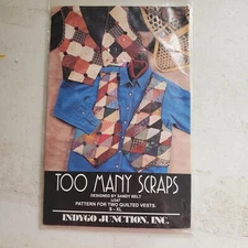 Indygo Junction Pattern Quilted Vest Too Many Scraps Misses S M L XL Vtg 1994