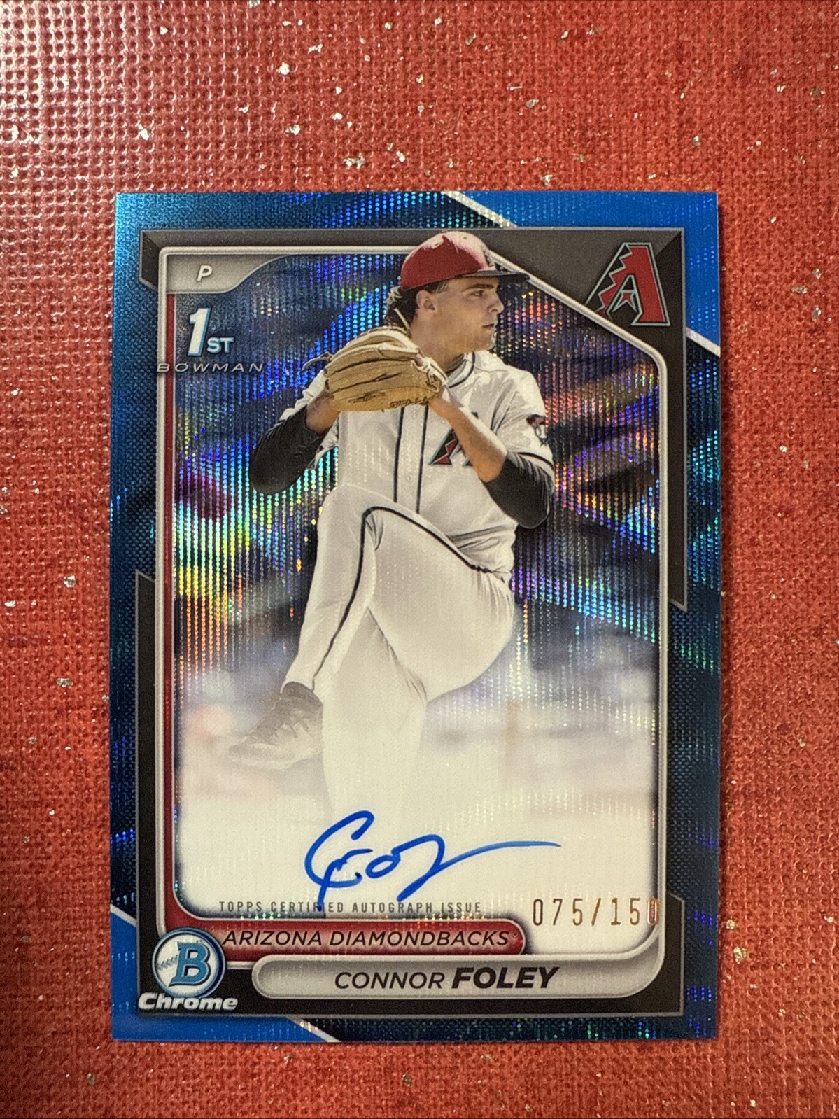 2024 Bowman Draft 1st Chrome Connor Foley Auto /150 Blue Wave Refractor