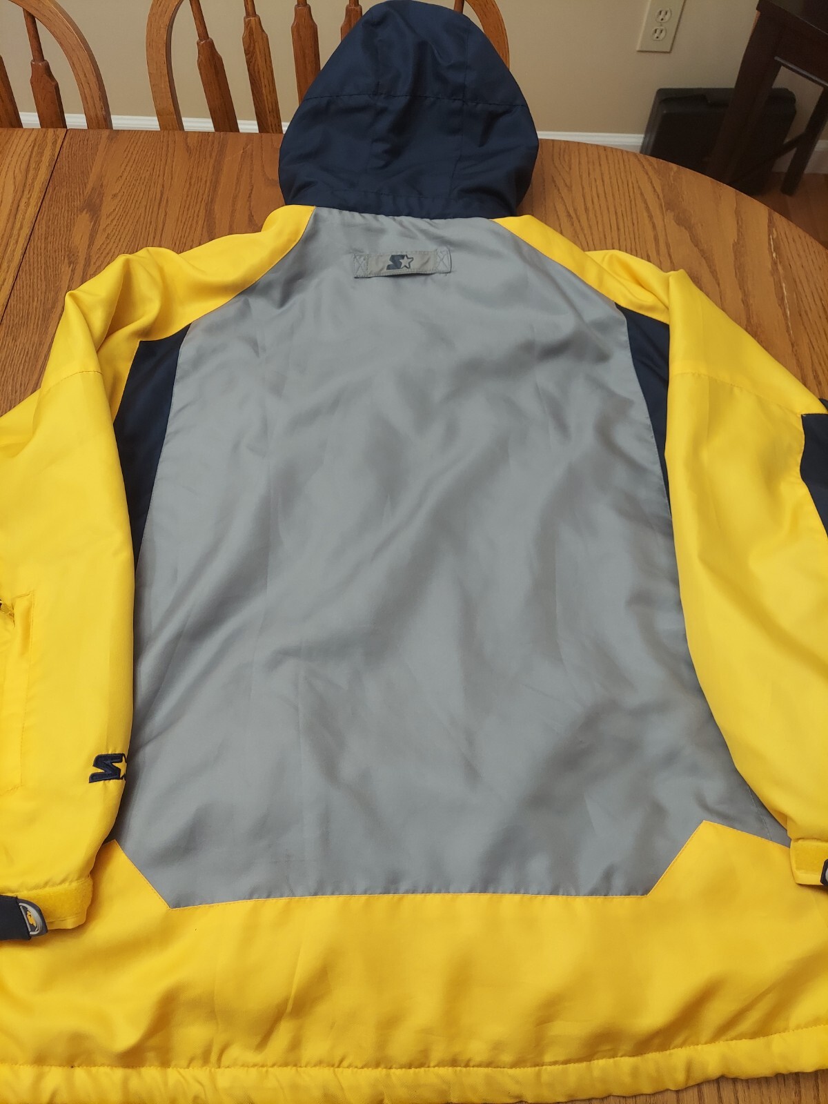 Starter Jacket Navy Yellow Gray Multi Zip Multi P… - image 4
