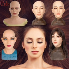 Silicone Female Realistic Head Mask Crossdresser Face Mask For women For Cosplay