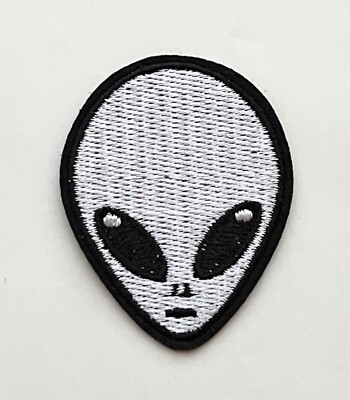 Grey E.T Alien Embroidered Patch Iron Alien Creature Appliqué LS36