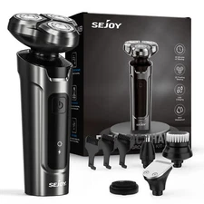 SEJOY Electric Shaver Cordless Mens Razor Beard Trimmer Nose Hair Grooming Kit