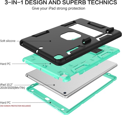 For iPad 9th/8th/7th/6th/5th Gen Case Heavy Duty Shockproof Stand Hybrid Cover - Picture 21 of 39