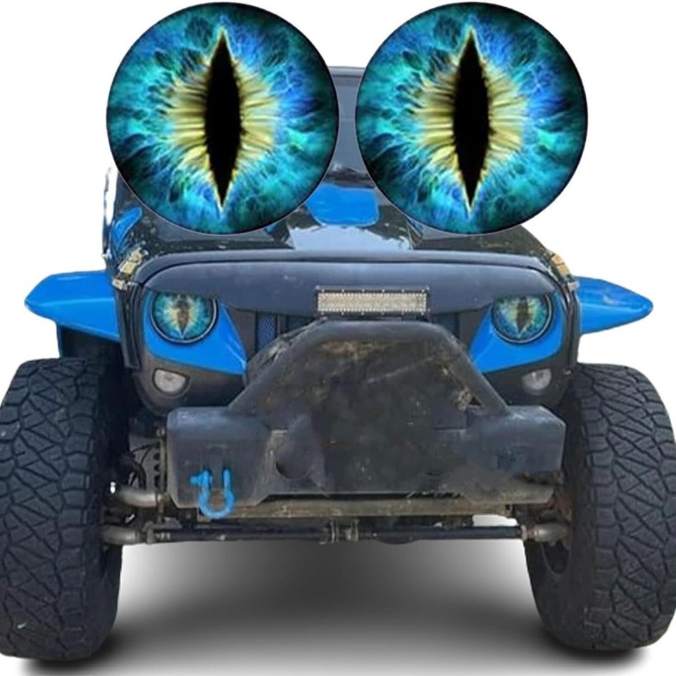 1 Pair Beast Eyes Headlight Decals, Eye Decals for Jeep Headlights 2025