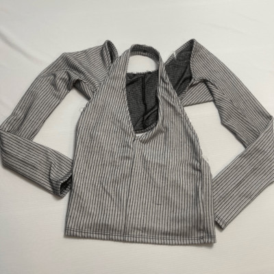 NWT Pretty Garbage Bolero Halter Top Set Grey Black 2Pc Set Size Medium New