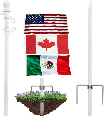 Ground Flag pole rod 8.2' ft high flag 3'x5 /4x6' for front back yard landscape