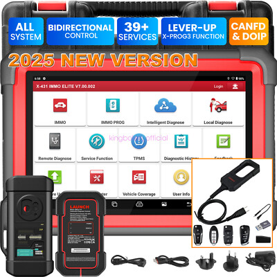 Launch X431 IMMO ELITE PLUS PRO 5 Car Scanner w/X431 Key Programmer Remote Maker