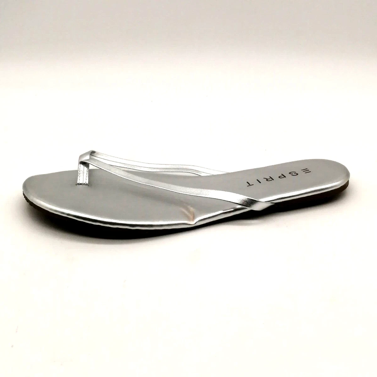 Metallic silver sales flip flops