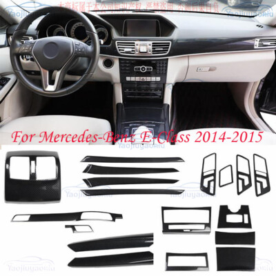 Carbon fiber style Car Interior Kit Cover Trim For Mercedes-Benz E-Class 14-15