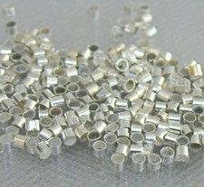 100 Pcs Silver Steel Crimp Tube Beads 2mm