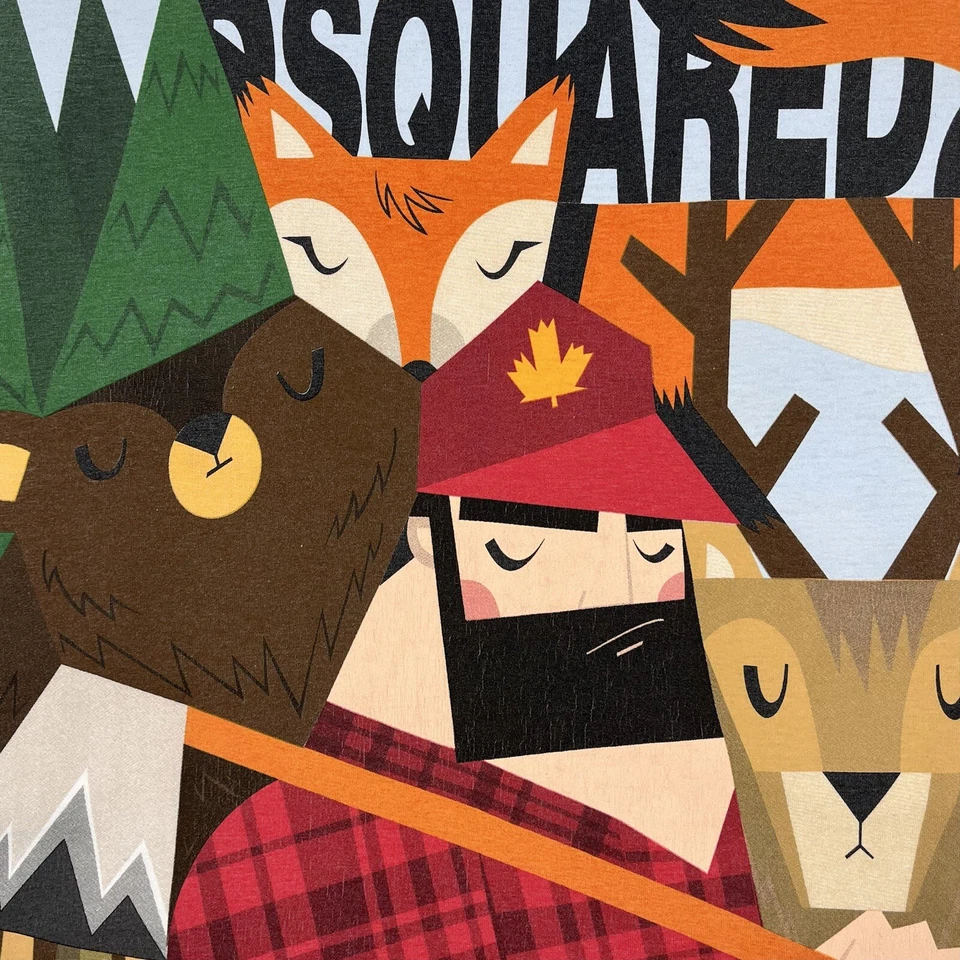 Diseñador Dsquared2 Leñador Logo Grande Camiseta Manga Corta Blanco Talla Peq... - Imagen 4 de 4