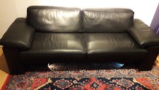 Walter Knoll Garnitur, Nappaleder, B/H/T Sofa  220/75/85, 2 Sessel ca. 110/75/85