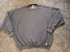 Vintage 90s Russell Athletic Made In USA Blank Crewneck Sweatshirt Gray Size XXL