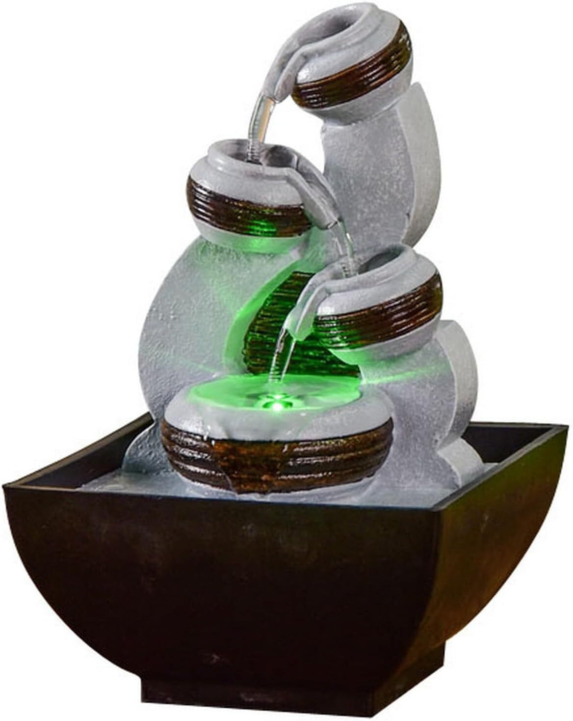 Fontaine zen Kara cascade de jarres lumineuse pour créer un coin méditation au salon