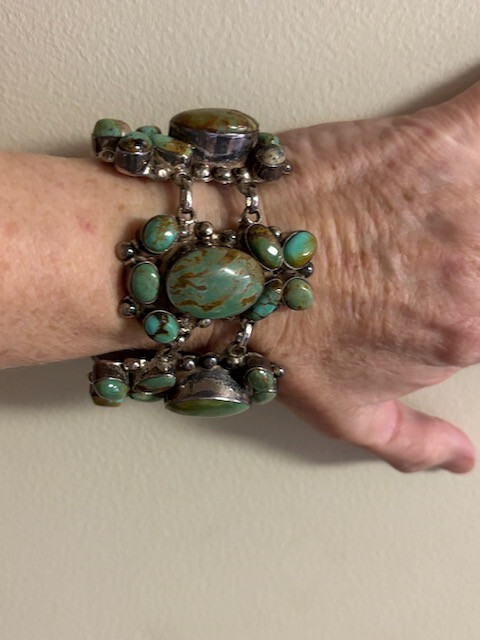 Exceptional Native American Royston Turquoise Bra… - image 14