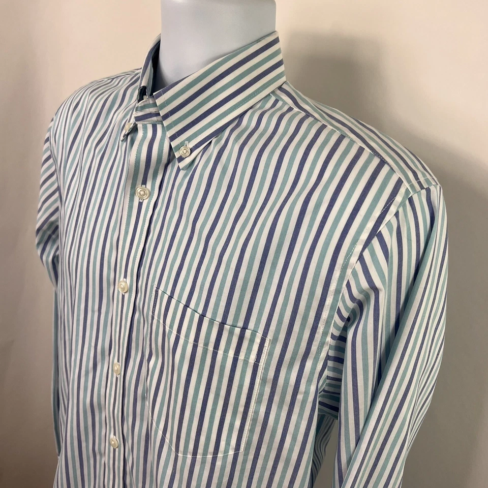 L.L. Bean Button Down Shirt Men's Small Long Sleeve Striped Wrinkle Resistant - Image 4 of 4