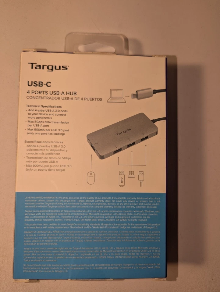 Targus USB-C Single Video Multi-Port Hub - Silver (ACA963BT) - Image 2 of 2