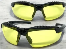 MOTORCYCLE BIKER Day or Night Riding Protective WRAP SUN GLASSES HD Yellow Lens