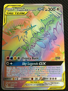 Details About Pokemon Sm Hidden Fates Moltres Zapdos Articuno Gx 6968 Secret Rare