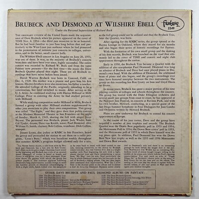 Dave Brubeck & Paul Desmond Wiltshire-Ebell LP/Fantasy 3349 (G