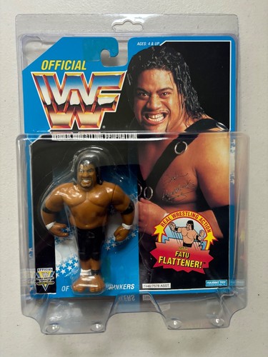 WWF Hasbro Blue Card Headshrinker Fatu Wrestling F...