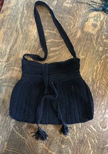 Vintage Corde  Purse Handbag Retro 40  s 50  s Black