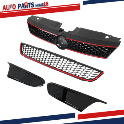 ゴルたか/2 For VW Jetta MK6 GLI Style 2011-2014 Front Upper Lower Grille Red