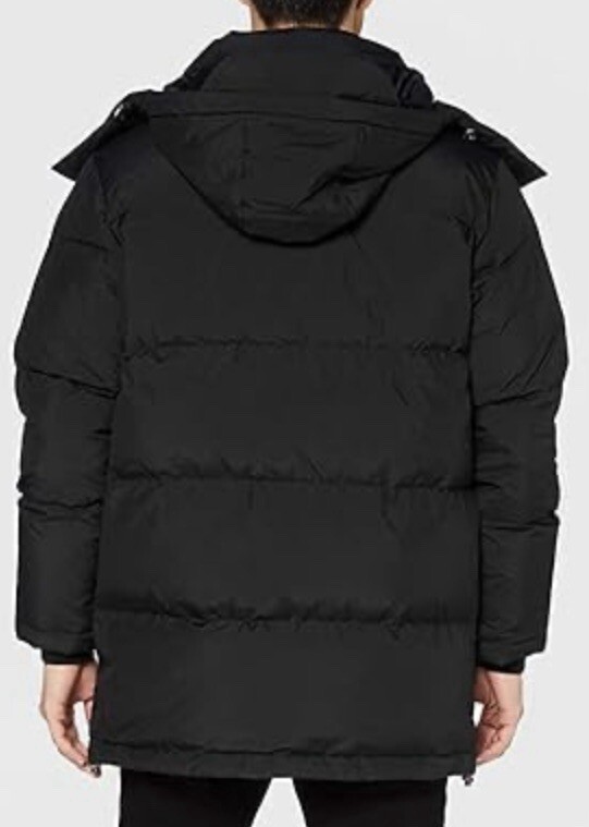 Size M/L- Lacoste Men's Detachable Hood Long Puffer Down Insulated Coat, Black. image 4