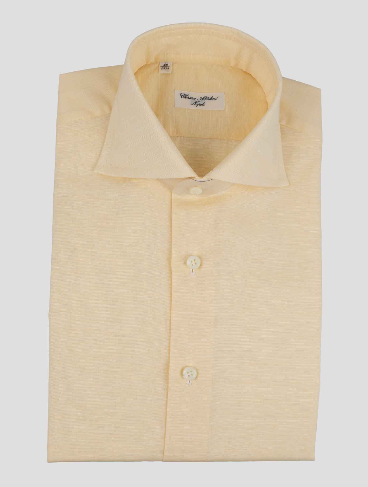 НОВАЯ ЖЕЛТАЯ ЛЬНЯНАЯ РУБАШКА ИЗ ХЛОПКА CESARE ATTOLINI US 18 - EU 45 ASHZ76 50890₽