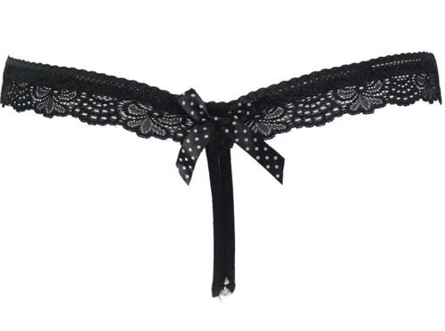 Sexy Womens Cheeky Crotchles Pearl Panties Thong Lace Underwear Briefs Lingeries - Picture 8 of 14