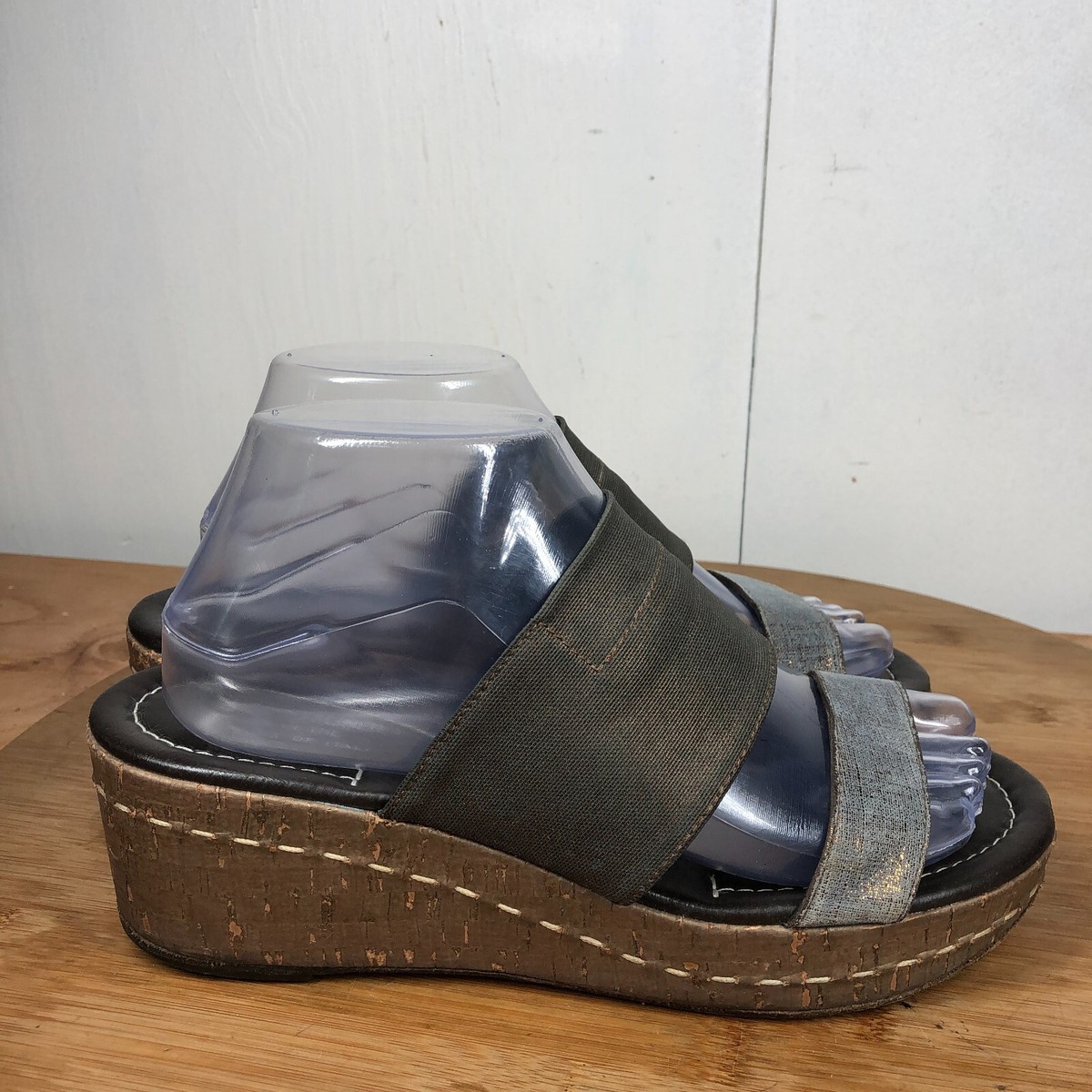 Donald Pliner Sandals Womens M Shera Cork Platform Slides Open - Main Image