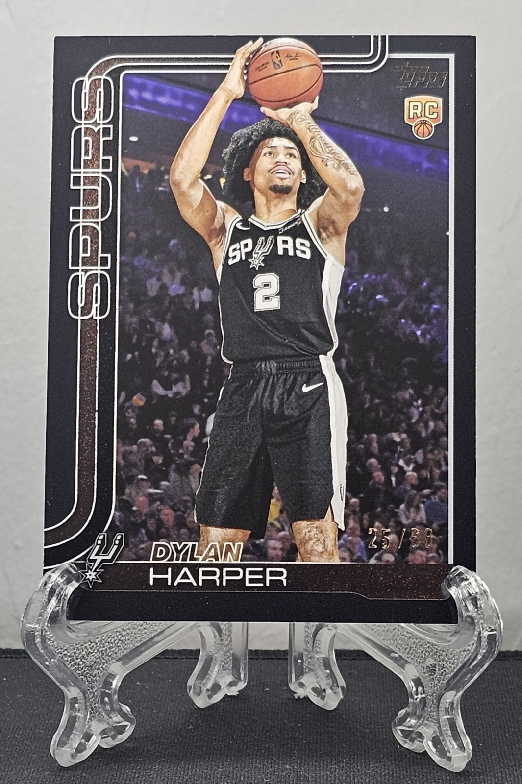 Dylan Harper 2025 Topps Flagship BLACK PARALLEL 25/68 RC ROOKIE #202